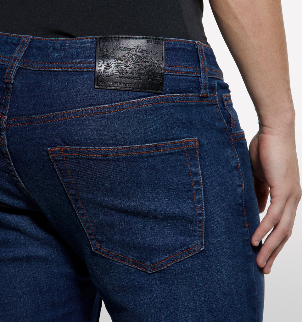 Jean slim bleu style 74 - jeans coupe slim pour homme - Bleu Foncé | Sisley image number 4